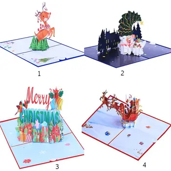 Mesaj zarflı kart Davetiyeleri Noel Günü 3D Pop-Up Tebrik Kartları posta kartı Meçhul Bebek Tebrik Kartları