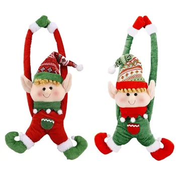 Noel Elf Cüceler Peluş Bebek Perde Düğmesi Kolye Noel Ağacı Süsleme Odası Dekor Biblo El Sanatları Figürleri Yeni Yıl 2023 Hediye