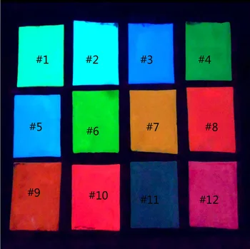50 g / torba neon gece Fosforlu Kızdırma Pigmenti Parlak renk pigmentleri Karanlık Neon Renkli boya tozu Sonrası kızdırma