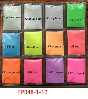 50 g / torba neon gece Fosforlu Kızdırma Pigmenti Parlak renk pigmentleri Karanlık Neon Renkli boya tozu Sonrası kızdırma 2