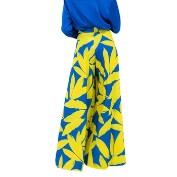 2022 Yeni Moda İlkbahar Yaz Lüks Marka moda elbise Kadınlar İçin İpek Gömlek Artı Boyutu Geniş Bacak Pantolon İki Parçalı Set Y2K Kumaş 5
