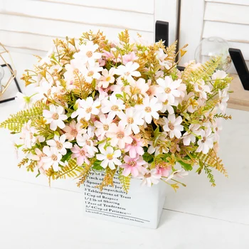 Yapay Papatya Çiçekler Sonbahar İpek Buket Ev Dekorasyon Düğün Masa Aranjmanı Fotoğraf Sahne Holding Sahte Çiçek
