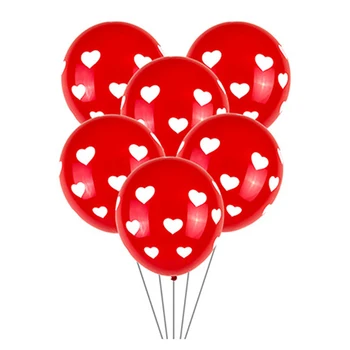 100 adet Kırmızı Kalp Baskı Balonlar Doğum Günü Partisi Düğün Dekor Yıldönümü Globos Bebek Duş Balon sevgililer Günü Kalp Balon
