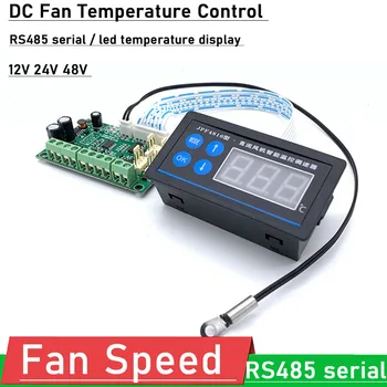 Şasi fan hız kontrolörü DC 12V 24V 48v 6A PWM sıcaklık kontrol hız ayarı RS485 seri sıcaklık LED ekran