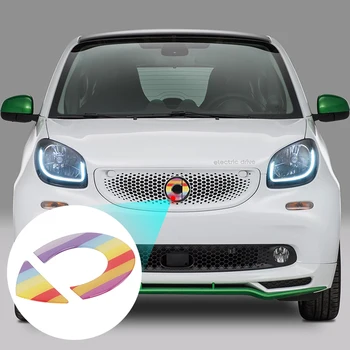 Araba Ön Etiket Net Logo Epoksi 3D Dekoratif Sticker Mercedes Akıllı 451 453 Fortwo Forfour Dış Modifikasyon Aksesuarları