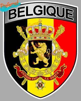 Belçika Bayrağı Crest Kalkan Kolları 10cm çıkartma için Tüm Arabalar Yarış Dizüstü Motosiklet Kask Gövde Araç Sörf Camper