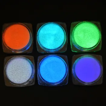 3 g / kutu tırnak tasarım tırnak floresan ışık tozlar Glow karanlık Glitters için lehçe manikür disko renk değiştirme toz @9-3 3