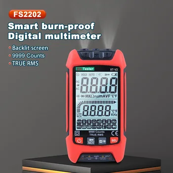 Xın Test Cihazı Dijital DC AC gerilim kapasitörü Ohm Sıcaklık Test Cihazı 9999 Sayımlar True RMS Otomatik Aralığı Multimetre 3