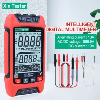 Xın Test Cihazı Dijital DC AC gerilim kapasitörü Ohm Sıcaklık Test Cihazı 9999 Sayımlar True RMS Otomatik Aralığı Multimetre 5