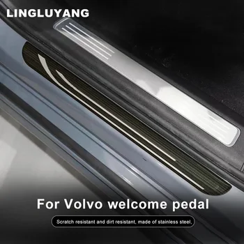 Volvo için xc60 xc90 s90 v90 xc40 s90 v90CC s60 v60cc Oto Aksesuarları Araba Eşik Karşılama Pedalı İç dekorasyon çıkartmaları