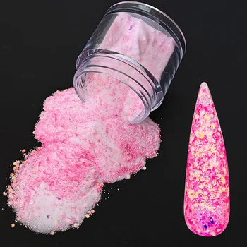 12 Renk Nail Art Akrilik Toz Glitter 1 Şişe Mix Altıgen Sparkly Kristal Pigment Daldırma Pullu Manikür Toz Dekorasyon X6 0