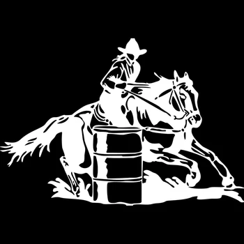 Varil Yarış Cowgirl Kız Rodeo At Araba Pencere Vinil Çıkartması Moda Araba Sticker 20cm * 13.7 cm