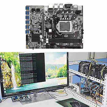 12 GPU B75 BTC Madencilik Anakart + CPU + Fan + Termal Ped + 2X SATA Kablosu + Anahtarı Kablosu 12 USB3. 0 (PCIE)LGA1155 DDR3 RAM SATA3. 0
