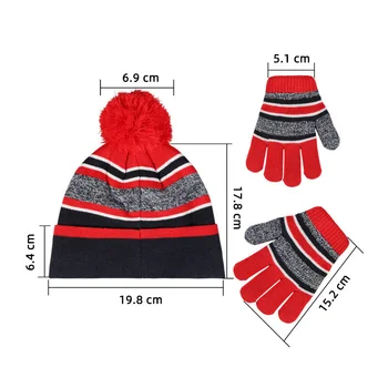 Yeni Ürünler Sonbahar Ve Kış çocuk Kürk Topu Kız Şapka Moda Sıcaklık Kalınlaşma Artı Kadife Erkek Şapka Eldiven 2 parça Set