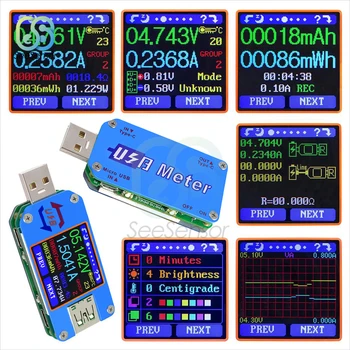 UM24 UM24C UM25 UM25C UM34 UM34C Gerilim Akım Ölçer USB 2.0 mikro USB Tip-C LCD Voltmetre Ampermetre Pil Şarj USB Test Cihazı