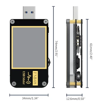 FNB48 PD tetik Voltmetre ampermetre Akım ve Voltmetre USB test cihazı QC4 + PD3. 0 2.0 PPS hızlı şarj protokolü kapasitesi test cihazı