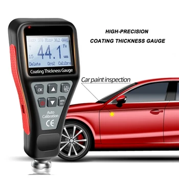 Dijital Kaplama kalınlık ölçer FE / NFE Taşınabilir araba boyası Film kalınlık ölçer Galvanik Metal Kaplama tester ölçer