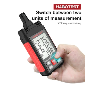 Dijital Psikrometre Endüstriyel Sıcaklık Nem Ölçer El LCD Termometre Higrometre ortam çiğ noktası ıslak ampul