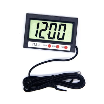 Mini LCD Dijital Sıcaklık Ölçer Ölçer Termometre Kapalı Açık Hava İstasyonu Sıcaklık Test Cihazı İle Saat