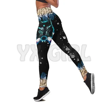 Yerli Kurt Menekşe 3D Baskılı Tank Top + Legging Combo Kıyafet Yoga Spor Legging Kadınlar 2