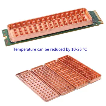Dayanıklı bakır NVME NGFF M. 2 ısı emici 2280 SSD Metal levha termal İletkenlik silikon plaka soğutma fanı M2 soğutucu