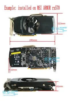 Yeni Orijinal NVIDIA MSI ZIRH RX470 RX480 RX570 RX580 Grafik Ekran Kartı Soğutucu
