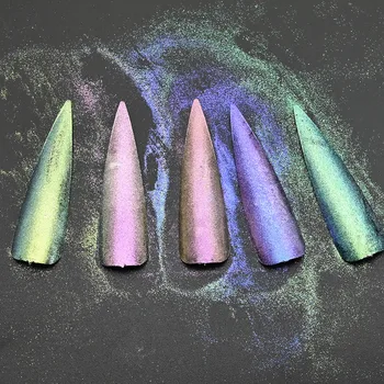 1 Adet Ultra İnce Bukalemun Krom Tozu Serisi Vites Mika Metalik Toz Nail Art Glitters Toz Etkisi 5 Renkler İnci Pigment # F3