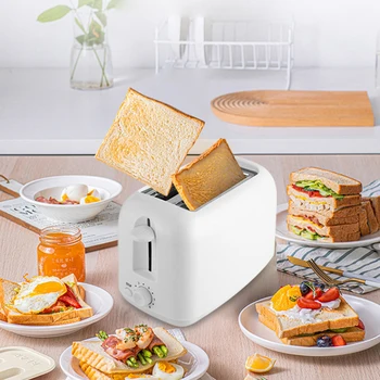 Mini Ekmek Makineleri 6 Modları 2 Dilim Otomatik Kahvaltı Tost Çıkarılabilir Kırıntı Tepsisi Tost Makineleri Ev Mutfak Aletleri Pişirme Araçları