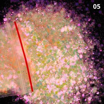 50 g / torba AB Renkli Saydam Nail Art Degrade Glitter Sequins Karışık Boyutu Altıgen Tırnak Yama Süslemeleri Senfoni Gevreği VG-9