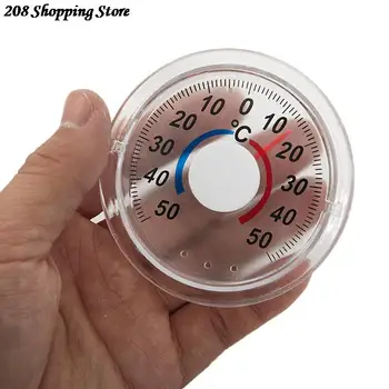 -50°C ~ 50 ° C Yuvarlak plastik kapı ve pencere termometresi İşaretçi tipi soğuk ve sıcak saat 4