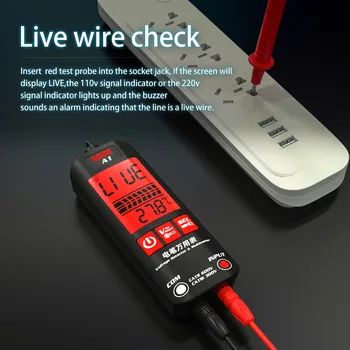 BSIDE voltmetre 3-Sonuçlar Ekran AC Volt Dedektörü Kalem Temassız Ayarlanabilir Hassasiyet Çift Menzilli Elektrik Canlı Bulucu 1