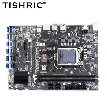 TISHRIC B250C BTC Madencilik Anakart 12 Port USB 3.0 PCIE 16X USB 3.0 Grafik Kartı Yuvası LGA1151 Destekler DDR4 DIMM RAM 3