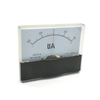 44C2 DC50-0-50uA Dikdörtgen 1.5 Sınıf Analog Panel Ampermetre Ölçer + - 50uA Aralığı