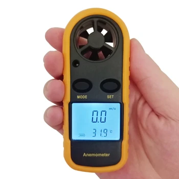 Mini Dijital Anemometre LCD El Hava Akış Test Cihazı Rüzgar Hızı Ölçer Hava Anemometre Ölçüm Rüzgar Hızı sıcaklık ölçer