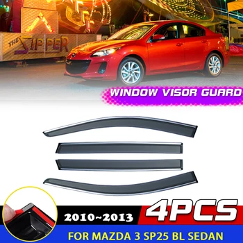 Windows Visor Mazda 3 Mazda3 SP25 BL Axela Sedan 2010 ~ 2013 Duman Kapı Havalandırma Saptırıcı Tenteler Güneş Yağmur Kaş Aksesuarları 1