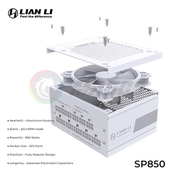 Lıan Lı SFX PSU Tamamen Modüler Anma 850W PCIe 5.0 Grafik Kartları Hazır %93.53 SP850 0
