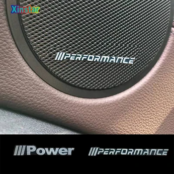 4 adet Alüminyum M Güç Performansı araba hoparlörü Sticker bmw için E36 E39 E46 E53 E60 E71 E85 E87 E90 E83 F10 F30 F20 F35 GT