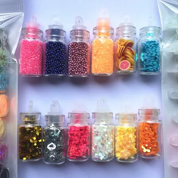 12 Renkler cam peri toz şişeleri opalescent glitter konfeti Glitter Pul Konfeti Madeni Pul Glitter Paketi Sallamak 2