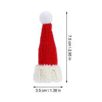 10 adet Mini Noel baba şapkaları Eşarp Noel şarap şişe kapağı DIY Zanaat Malzemeleri Minyatür Noel Süslemeleri Ev Dükkanı İçin 3