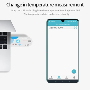 2022 Yeni Termometre 14400 Puan USB Raporu App İle 180 Gün IP67 USB Sıcaklık Veri Kaydedici Tek Kullanımlık Kaydedici Uyarı ile 1