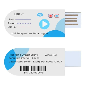 2022 Yeni Termometre 14400 Puan USB Raporu App İle 180 Gün IP67 USB Sıcaklık Veri Kaydedici Tek Kullanımlık Kaydedici Uyarı ile 2