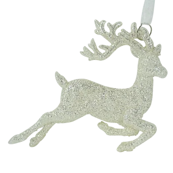 Noel Ağacı Asılı Kolye Glitter Küçük Noel Geyik Süslemeleri Noel Elk Mutlu yılbaşı dekoru Mutlu Yeni Yıl 2023 Beyaz Geyik 4