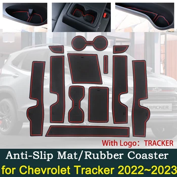 Kaymaz Kauçuk Toz geçirmez Kapısı Yuvası Mat Chevrolet Tracker 2022 2023 için Oluk Bardak Ped Araba İç Aksesuarları Çıkartmalar 5