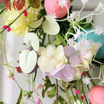 40cm Tavşan Paskalya Renkli Yumurta Çelenk Kapı Duvar Asılı Kolye Simüle Yeşil Bitki Yumurta Mutlu Paskalya Günü Partisi Dekoru ev için