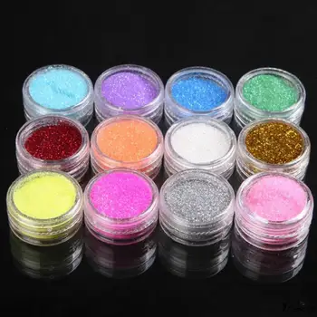 12 Adet Neon pigment tozu Floresan Tırnak Glitter Seti Parlak Ombre Krom Toz DIY Jel Lehçe Manikür Çivi Sanat Dekorasyon İçin 1