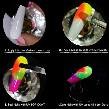 9 ADET Neon pigment tozu Toplu Güzel Gökkuşağı Glitter Seti Floresan Toz Tırnak Malzemeleri Profesyoneller İçin Yaz Süslemeleri uñas 1