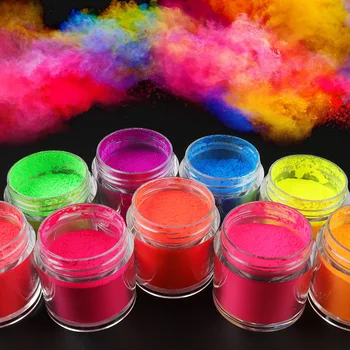 9 ADET Neon pigment tozu Toplu Güzel Gökkuşağı Glitter Seti Floresan Toz Tırnak Malzemeleri Profesyoneller İçin Yaz Süslemeleri uñas 2