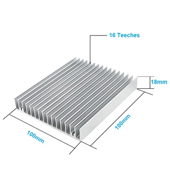 Yeni 1 adet Gümüş 100x100x18mm Ekstrüde Alüminyum ısı emici radyatör soğutucu 20-50W LED Elektronik IC Yonga Seti ısı dağılımı