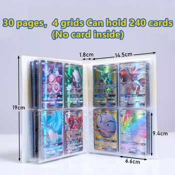 240 Adet Pokemon kart tutucu Albümü Oyuncaklar Koleksiyonları Pokemon Kartları albüm Üst Yüklü Listesi Oyuncaklar Çocuklar için Hediye
