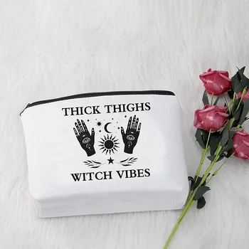 Kalın Uyluk Cadı Vibes Makyaj Çantası Trick or Treat büyücülük goth sihirli Doğum Günü Cadılar Bayramı kardeş arkadaş Hediye yılbaşı hediyesi